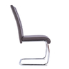 Top Quality Modern PU Leather Chairs High Back Dining Chair Side Chair With Iron Chromed Bow Leg