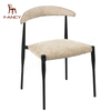 Wholesale White design flower back accent chair living room soft cushion Teddy velvet Dining Chair Banquet and wedding chair
