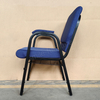 Custom Color Upholstered Arm Church Chair Stackable Iron Frame Modern Worship Seating for Religious Venue & Auditorium
