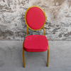 Factory Wholesale Stackable Metal Banquet Chair 25mm Iron Tube Stable Stackable Wedding Hotel Event Chair Custom Color