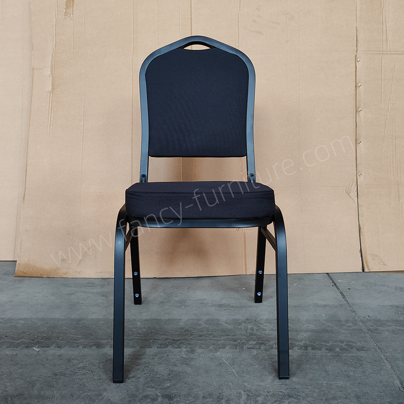 Used Modern Iron Stackable Stable Commercial Dining Hotel Banquet Chairs Solid Back Foam Cushion Fabric Cover Indoor/Outdoor