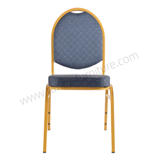 Stackable Chair Iron Legs Stackable Stable Solid Back Commercial Hotel Dining Indoor Outdoor Use Smile Banquet Chair