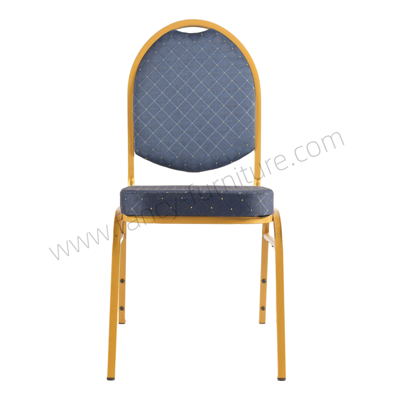 Stackable Chair Iron Legs Stackable Stable Solid Back Commercial Hotel Dining Indoor Outdoor Use Smile Banquet Chair