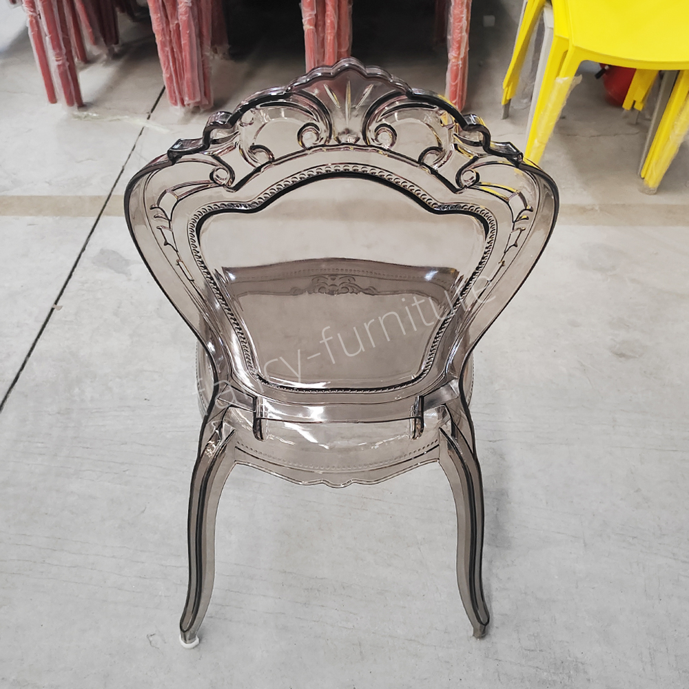Modern Clear Plastic Dining Chair-Durable Waterproof Portable Smile Furniture with 2-Year Warranty for Home Hotel & Outdoor Use