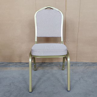 Steel Modern Stackable Stable Metal Fabric Iron Legs Solid Back Commercial Foam Cushion Outdoor Wedding Banquet Chair