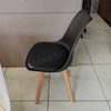 Plastic Modern Comfortable Ergonomic Durable Upholstered Tulip Dining Chair with Wood Legs Home Furniture