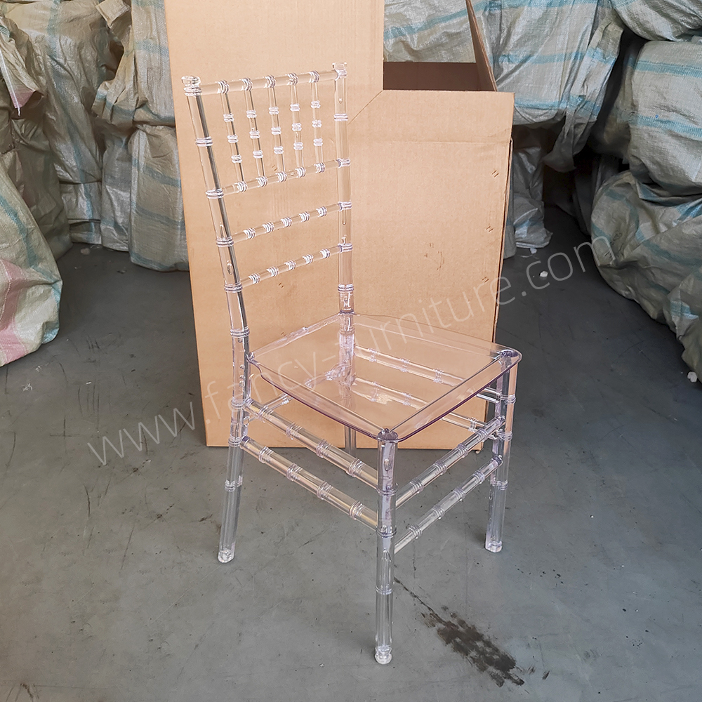 Stacking Plastic PC 7-Slat Modern Chiavari Dining Chair Backrest Durable Waterproof Portable Outdoor for Home Office Party