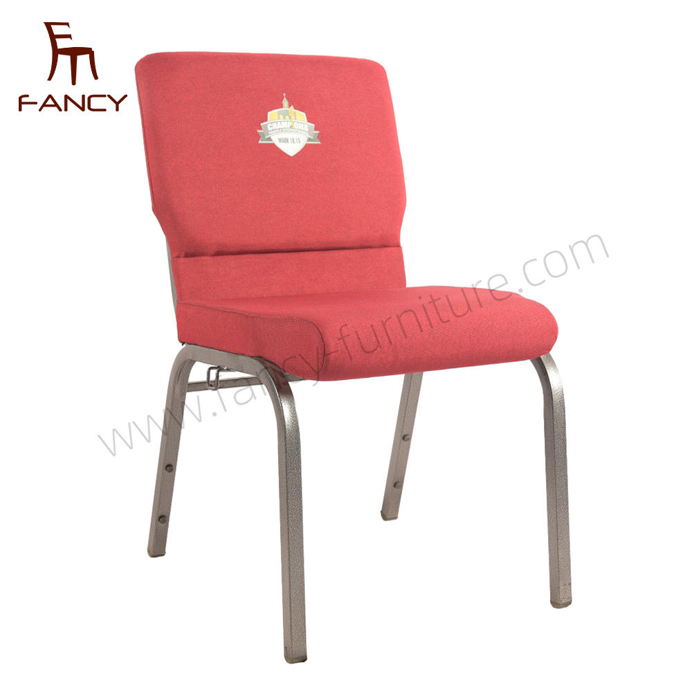 Good Price Auditorium Steel Stackable Church Chair Hotel Theater Padded Chair for Sale