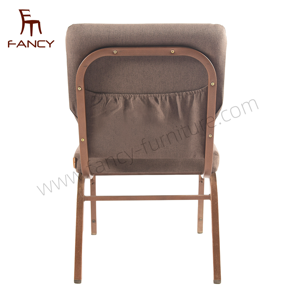 Factory Wholesale Burgundy Color OEM Colors Auditorium Red Interlock Stacking Metal Fabric Church Chair