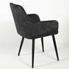 High-Back Velvet Dining Arm Chair, Soft Plush Fabric Dining Chair with Stable Metal Legs for Dining Rooms, Living
