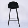Modern Velvet Bar Chair with Black Legs Comfortable Height Bar Stool with Footrest for Kitchen Island, Home Bar