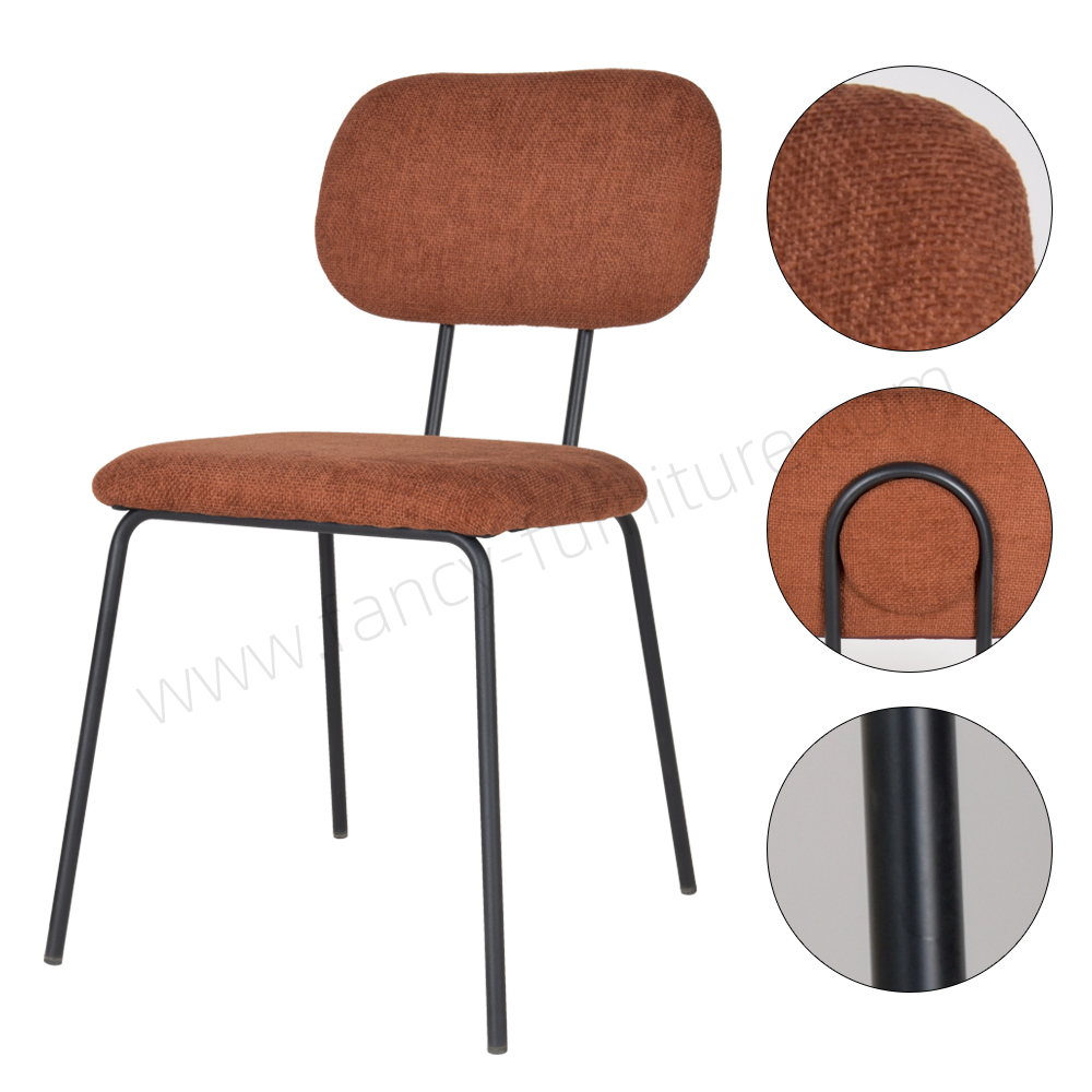 Factory Price Linen Fabric Dining Room Chair, Comfortable Padded Kitchen Chair for Restaurant