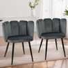 Soft Shell Dining Chair, Comfy Side Chair with Flower Shaped Backrest for Bedroom & Dining Area