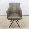 Modern Soft Upholstered Dining Chair, Tech Fabric Upholstery with Black Metal Legs for Living Room & Dining Room