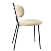 Soft Teddy Boucle Dining Chair, Comfortable Upholstered Kitchen Chair with Sturdy Black Legs