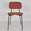 Linen Fabric Upholstered Dining Chair with Metal Legs, Modern Side Chair for Kitchen Living Room