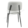 Linen Fabric Dining Chair with Black Metal Legs, Modern Upholstered Side Chair for Kitchen & Living Room