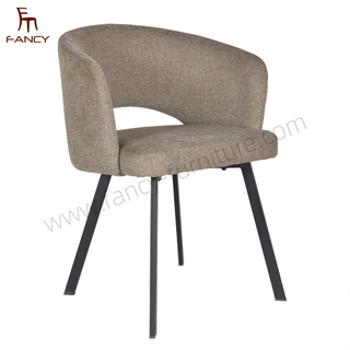 Factory Sales European Style Restaurant Dining Chair with Cushioned Seat And Metal Legs Popular High Quality Chair