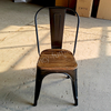 Black Industrial Stackable Metal Dining Chair with Solid Wood Seat, Iron Chair for Restaurant, Cafe, Patio And Home Kitchen