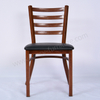 Wood Grain Metal Frame PU Leather Upholstered Dining Chair Non Foldable Durable Commercial Restaurant Side Chair For Hotel Cafe Banquet Home Dining Use