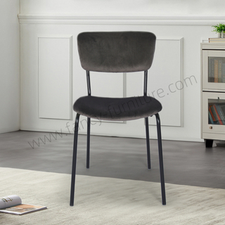 Modern Nordic Velvet Upholstered Dining Chair, Black Ripple Metal Legs Luxury Dining Room Furniture, Suitable for Home Hotel Restaurant Banquet Cafe Coffee Shop