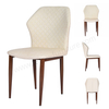 Modern PU Leather Upholstered Dining Chair with Wood Effect Metal Legs for Restaurant, Hotel, Cafe And Home Kitchen