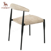 Wholesale White design flower back accent chair living room soft cushion Teddy velvet Dining Chair Banquet and wedding chair