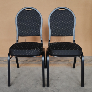 Factory Direct Cheap Wholesale Modern Durable Commercial Iron Stackable Solid Back Foam Cushion Banquet Chair
