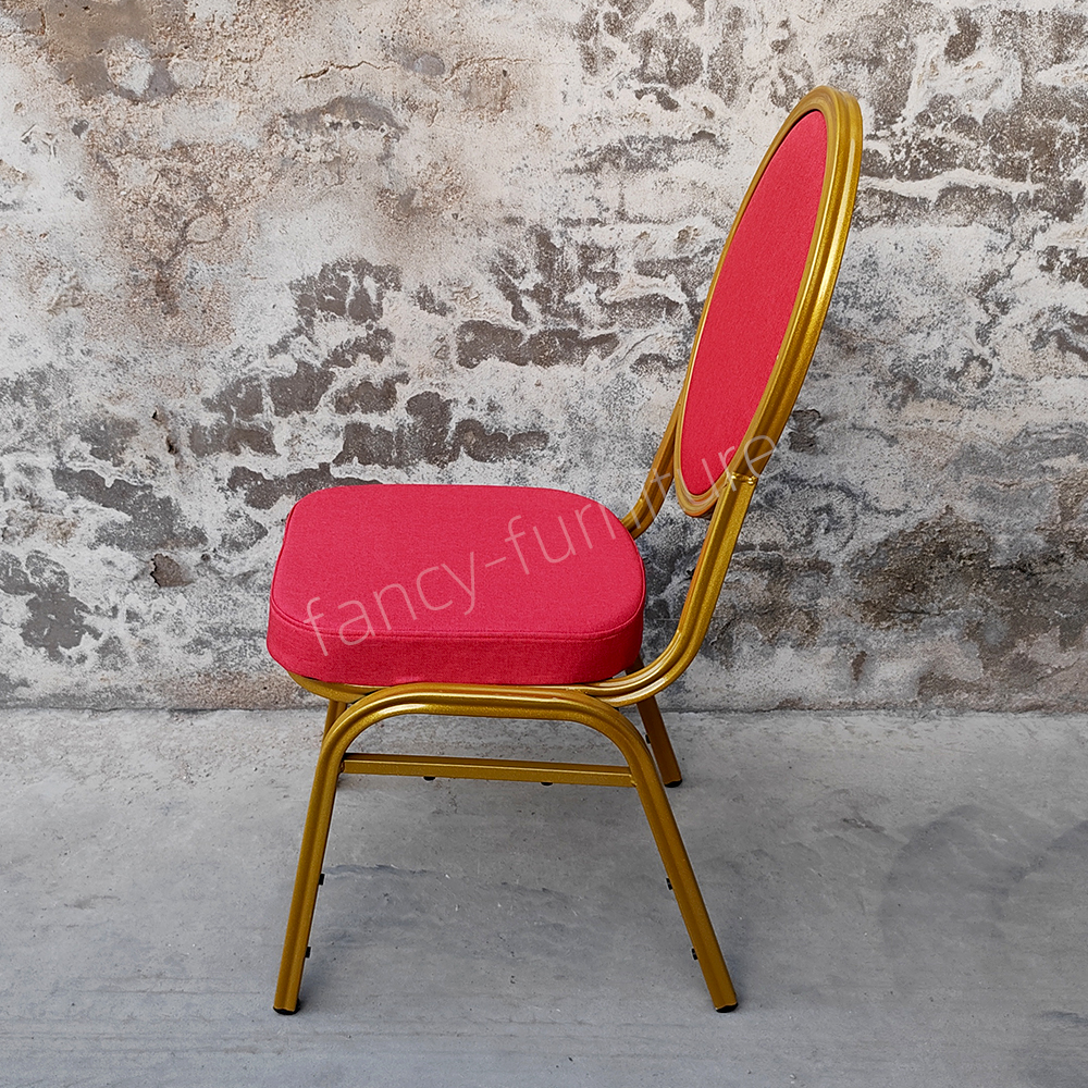 Factory Wholesale Stackable Metal Banquet Chair 25mm Iron Tube Stable Stackable Wedding Hotel Event Chair Custom Color