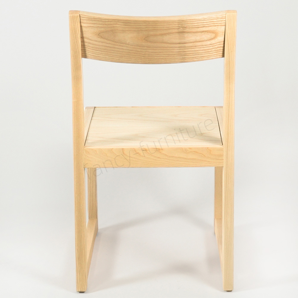 Factory Wholesale Ash Wood Dining Chair, Unfinished Natural Wood Frame, Minimalist Style for Living Room & Restaurant
