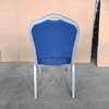 Hotel Chairs Banquet Fancy Modern Metal Fabric Stackable Stable Commercial Dining Chair Solid Back Foam Cushion Iron Legs