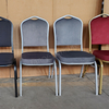 Fancy Banquet Chair Modern Metal Fabric Stackable Stable Commercial Hotel Dining Chair Solid Back Foam Cushion Iron Legs