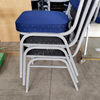 Fancy Banquet Chair Modern Metal Fabric Stackable Stable Commercial Hotel Dining Solid Back Foam Cushion Iron Legs Home Office