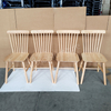 Classic Windsor Style Armless Chair, Natural Rubber Wood Dining Chair with Spindle Back Durable & Ergonomic for Home Hotel Use