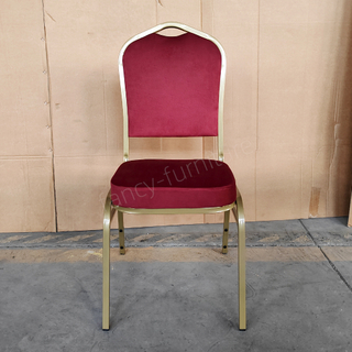 Cheap Banquet Chairs Fancy Modern Metal Fabric Stackable Stable Commercial Hotel Dining Chair Solid Back Foam Cushion Iron