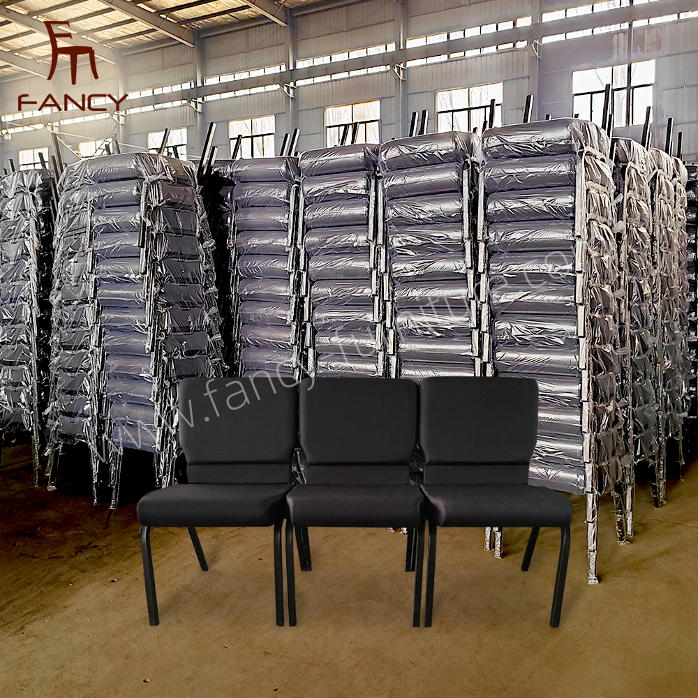 Factory Sale Stackable Metal Church Chairs Versatile Iron Furniture for Home Office Bedroom Dining Hotel Church Living Room