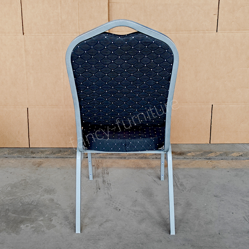 Modern Stackable Metal Fabric Iron Legs Solid Back Commercial Foam Cushion for Home Office Party Indoor/Outdoor Use Chair