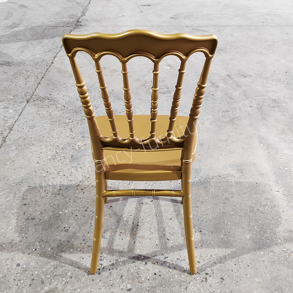 Elegant Gold Napoleon Chiavari Chair Stackable Durable Chair for Wedding Venues Banquet Halls & Bulk Event Rental Orders