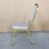 Steel Modern Stackable Stable Metal Fabric Iron Legs Solid Back Commercial Foam Cushion Outdoor Wedding Banquet Chair