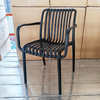 Heavy Duty Black Plastic Stackable Chair, All-Weather, Ventilated Slatted Design for Dining & Outdoor Events