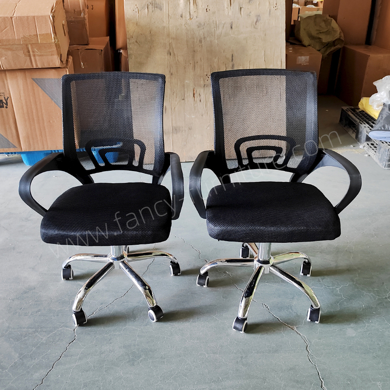 Breathable Mesh Office Chair Ergonomic Swivel Desk Chair Height Adjustable Staff Computer Chair with Lumbar Support & Wheels