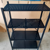 4-Tier Foldable Iron Kitchen Storage Shelf with Wheels Heavy Duty Powder-Coated Rolling Rack Organizer for Microwave Oven Food