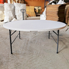 Portable Foldable Plastic Table-round Rectangular Heavy Duty Folding Dining/Hotel Table Waterproof Easy Carry for Outdoor