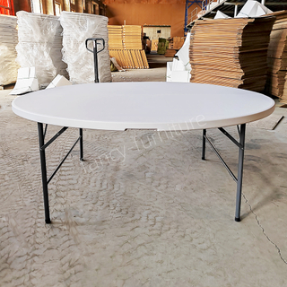 Portable Foldable Plastic Table-round Rectangular Heavy Duty Folding Dining/Hotel Table Waterproof Easy Carry for Outdoor