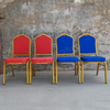 Hotel Banquet Chair with Decorative Iron Back Stackable & Durable Modern Design Foam Cushion Indoor Use