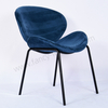 High End Comfortable Velvet Dining Chair Featuring Black Ripple Legs for Commercial & Household