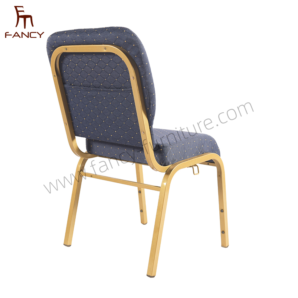 Wholesale Cheap Price Stackable Metal Interlocking Blue Church Chair