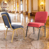 Modern Metal Hotel Furniture Iron Steel Interlocking Padded Auditorium Stack Church Chair