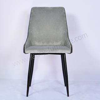 Elegant Velvet Dining Chair Contemporary Upholstered Chair with Black Powder Coated Metal Legs for Dining Room