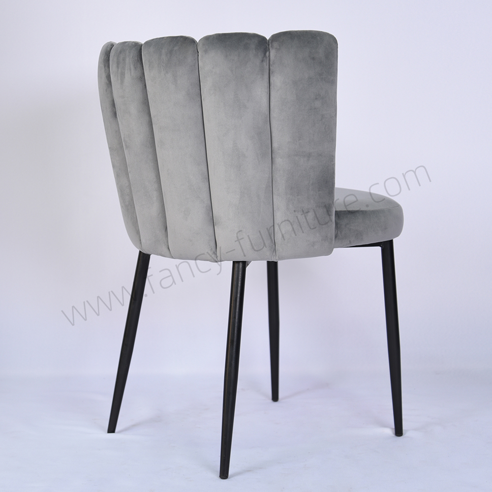 Modern Hotel Dining Chair with Dutch Velvet Upholstery And Black Spray Frame Home Furniture